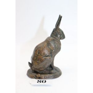 Fine 19th century bronze rabbit by Antoine Louis, signed Barye…