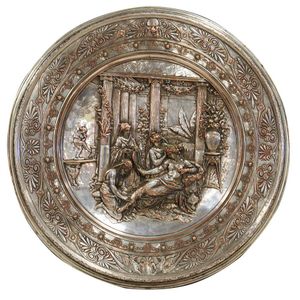 An Elkington silver plate plaque, circa 19th century. Depicting…