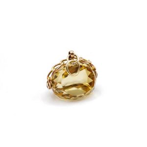 Large antique 9ct rose gold citrine fob spinner with rubbed 9&hellip;