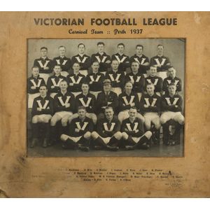 A photograph of the Victorian football League Carnival Team,…