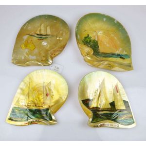 West Australian Interest painted pearl shells mid 20th century…