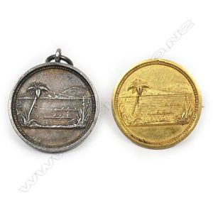 Two Anton Teutenberg 'Hobson's Bay Regatta 1885' gold and…