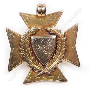 G. & T. Young 9ct gold medal Otago 1898, presentation engraved…