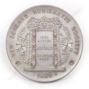 Lord Bledisloe 1935 Waitangi silvered Numismatic Society medal,…