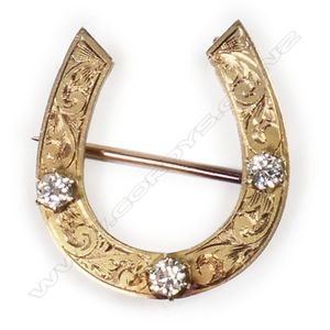 G. & T. Young Ltd. (Dunedin) gold and diamond horseshoe brooch,…