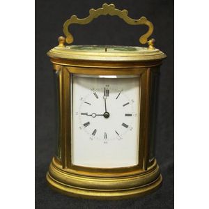 A good quality modern brass cased carriage clock, by Matthew Norman, 8-day  striking movement, with f