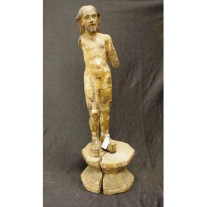 Philippines carved painted wood Santos figure standing figure,…