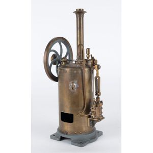 A 1930s vertical steam engine with large (9 cm diameter) boiler…