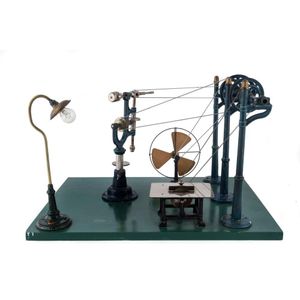 A 1930s Marklin (?) steam powered workshop with pulley system…
