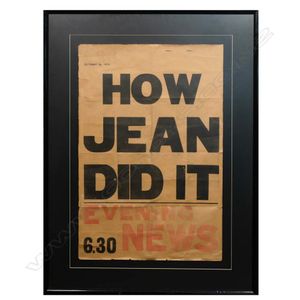 1936 Evening News Jean Batten newspaper seller's poster,…