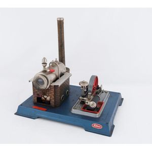 A 1970s Wilesco steam engine built from kit, nickel plated…
