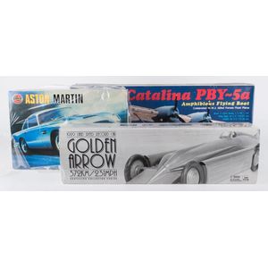 Kit models: Aston Martin (1:24 scale), golden arrow, and…