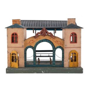 Bing (attributed) 'O' gauge railway station in painted or…