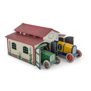 Delightful Lehmann DRGM two car garage (#772) with clockwork…