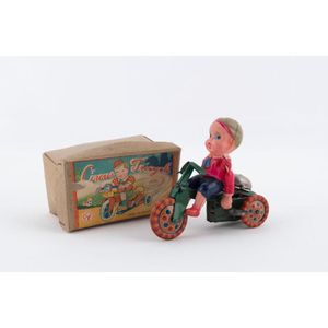 'Circus Tricycle' celluloid boy riding a windup tinplate…