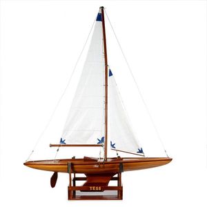 A large Scratch-Built model of a yacht 'Tess', in cedar on…