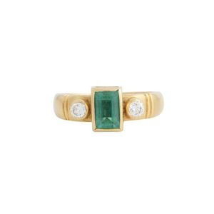 P. B. Mcmaster Emerald And Diamond Ring, Centring A Collet-set… - Rings ...