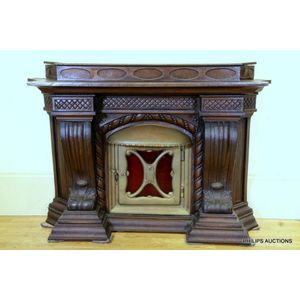An Art Nouveau copper fire place surround, circa 1900, of…
