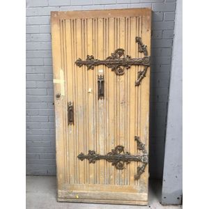 Impressive antique French oak solid door, with applied cast…