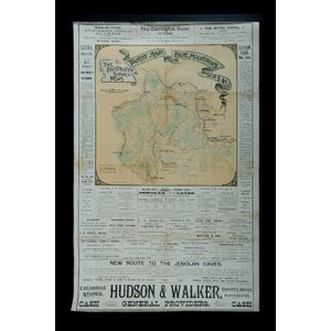 1890 Blue Mountains Tourism poster. Cameo map with local…