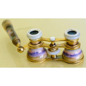 A good pair of 19th century German enamel opera glasses Ed…