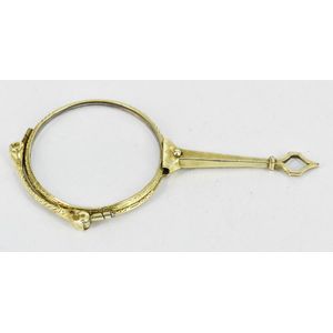 A pair of antique lorgnette, 14ct yellow gold, light guilloche…