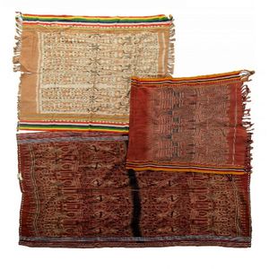 Two Dayak hand woven Pua Kumba cloths. Various designs, 220 x&hellip;