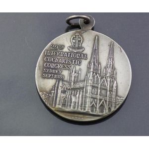 1928 silvered medal for 29th Eucharist Congress visited by the…