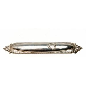 Judaica: A large silver mezuzah, marked 'Masorett 925S'; 22 cm…