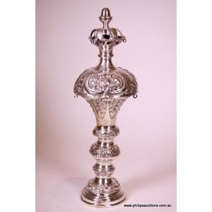 An Austrian.812 silver torah finial, 1864 Vienna, with 13 loth…