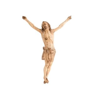 A small carved wood Corpus Christi, probably French, 17th…