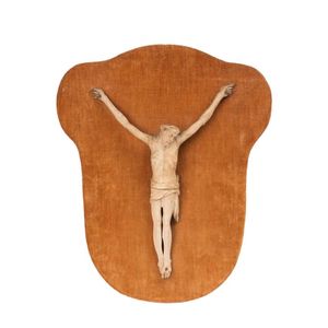 A carved bone corpus Christi, possibly French, 19th century. 25…