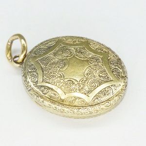 Engraved 15ct Gold Locket with Painted Portrait - Pendants/Lockets ...