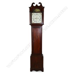 A Georgian mahogany Scottish long case clock, the hood with&hellip;