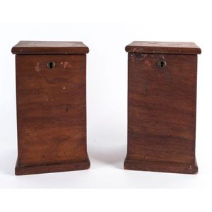 A pair of ballot boxes, 19th century, cedar, lockable and still…