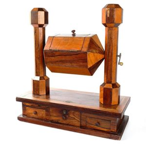 Victorian mahogany and Brazilian rosewood revolving Ballot box…