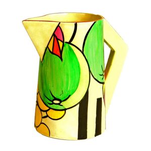 A Clarice Cliff conical Bizarre 'Apples' pattern jug,…