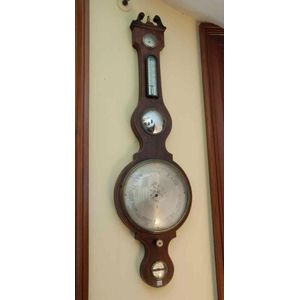 A George IV mahogany string-inlaid barometer / thermometer by L.…