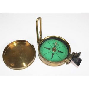 Victorian brass compass lid engraved, 'Baker, 244 High Holborn,…