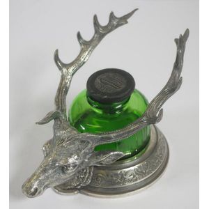 American silver plate 'stag' ink stand maker reed & Barton,…