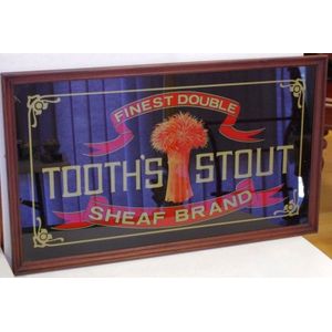 Vintage Tooths Stout framed beer advertising sign, 55.5 cm X 96…