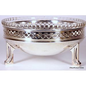 A German WMF silver plated bowl with glass Liner, circa 1910,…