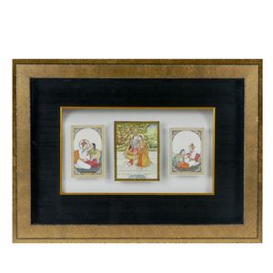 Indian Miniature Princes and Consorts in Ivory Frame - Ivory - Oriental