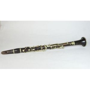 An antique ebony Miller English clarinet with leather case late…