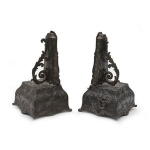 Two French cast metal metronomes, patent number 34104, circa…