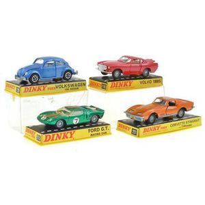 Four Dinky models, including no. 129 Volkswagon 100 Sedan; no.…