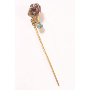 Antique Gold Stickpin Tie Pin on sale Featuring Garnets In The Shape Of A Flower