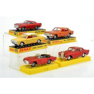 Five Dinky models, including no. 116 Volvo 1800s; no. 164 Mk 4…