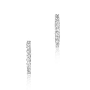 Large Solid 925 Silver Brilliant Cut Diamond CZ Hoop Earrings factory | 35mm Hoops Earrings| 3.5cm CZ Hoop Eternity Inside out hinge Earring