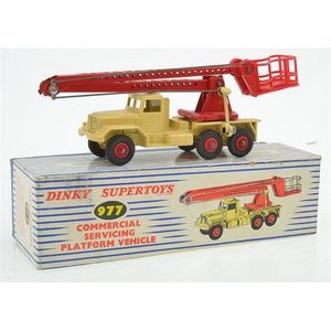 Cream and Red Dinky Servicing Platform Vehicle with Supertoy Hubs